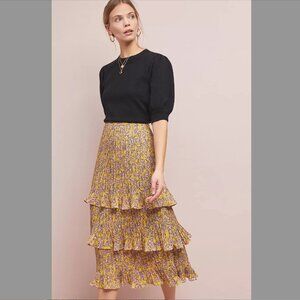 Anthropologie tp Solidago Tiered Floral Skirt NWT